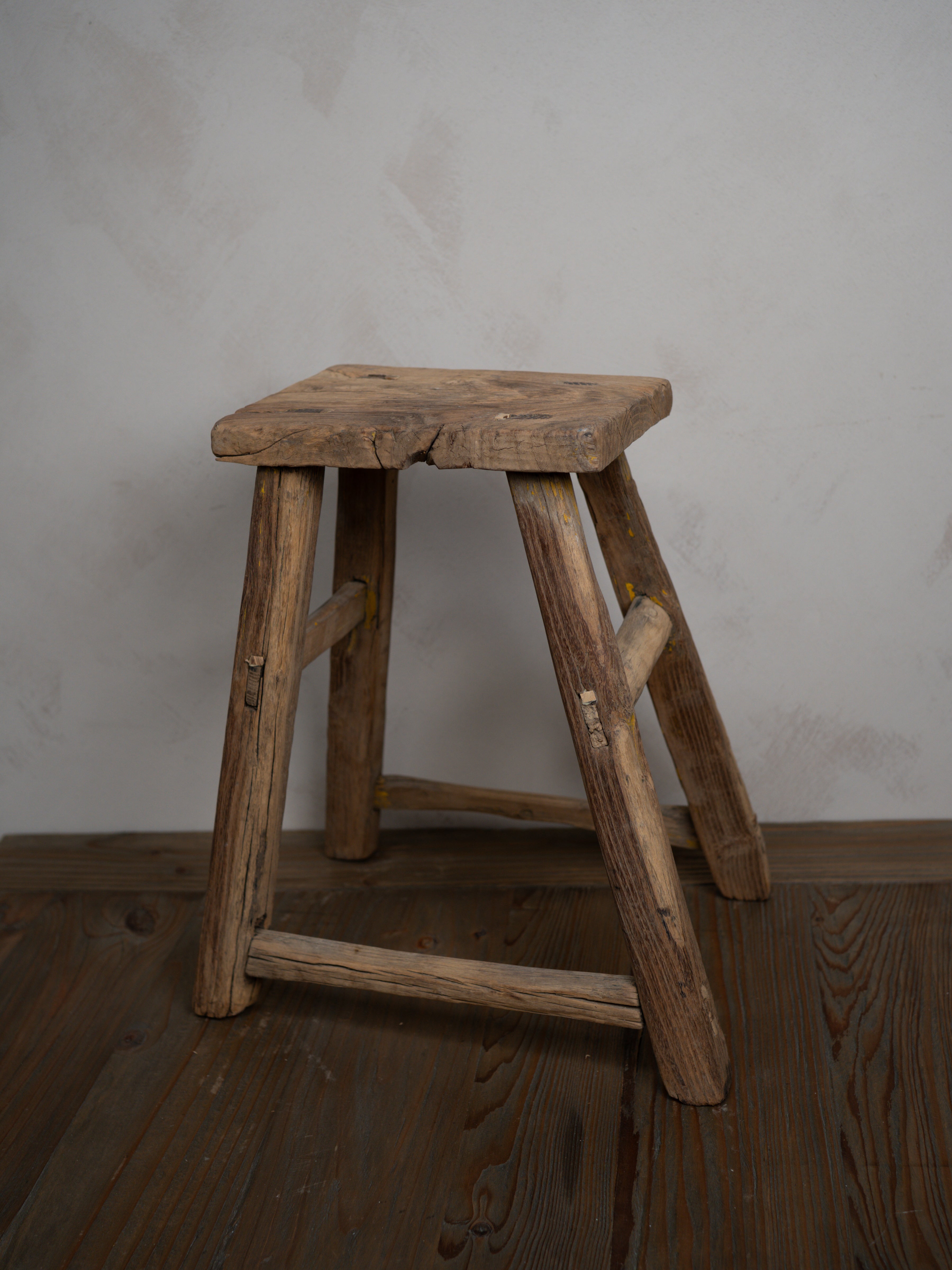 Tall Reclaimed Wooden Milking Stool - Style K