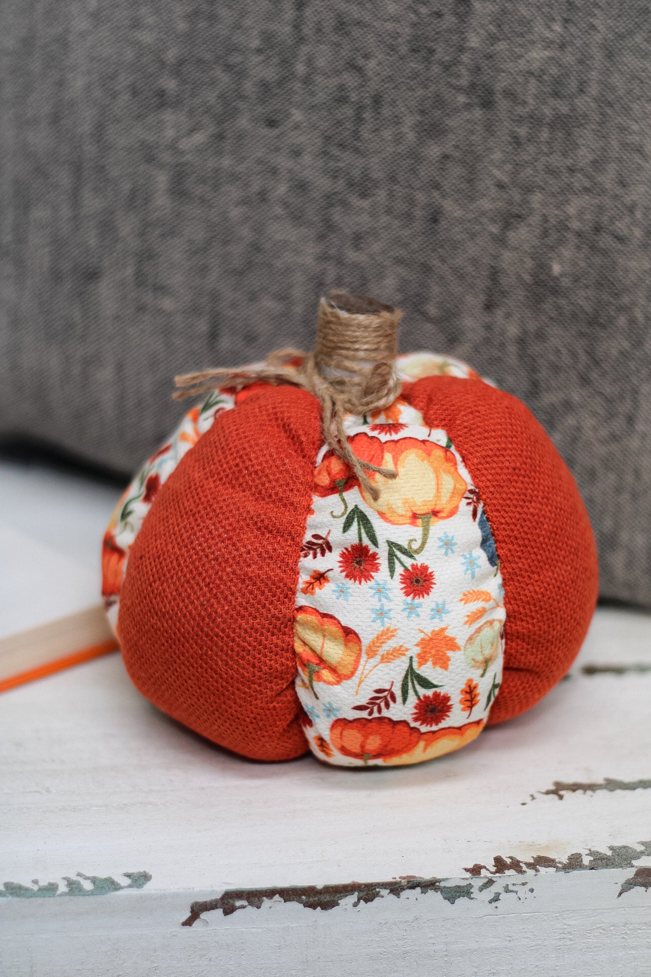 Fabric Floral Pumpkin
