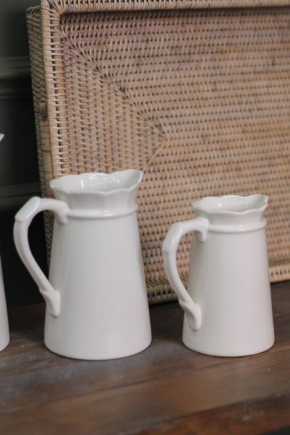 White ceramic jugs