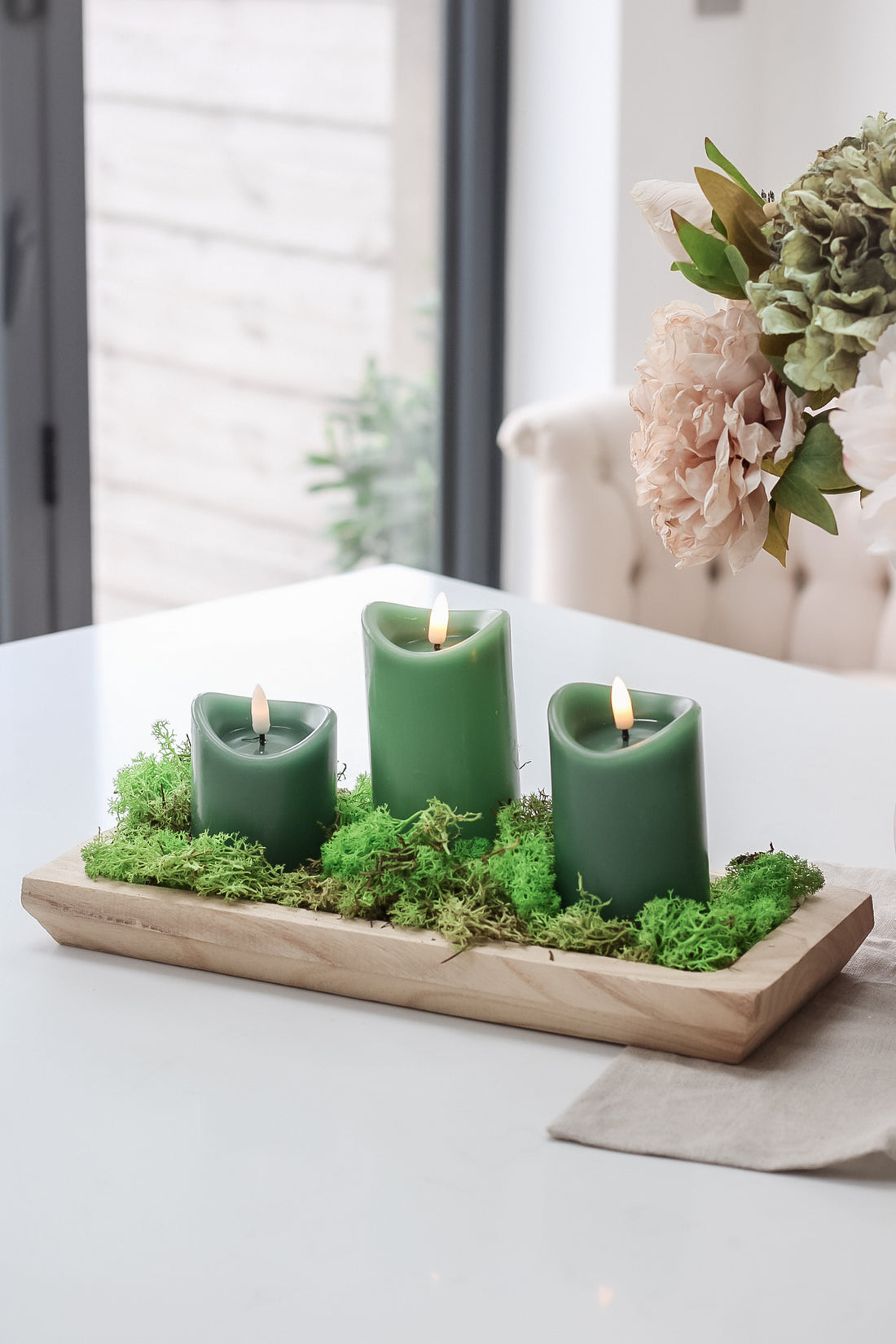 Olive Green LED Candle