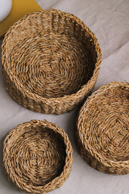 Belford Small Round Braided Baskets | Set of 3