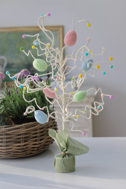 Felt Curly Wire Easter Egg Tree