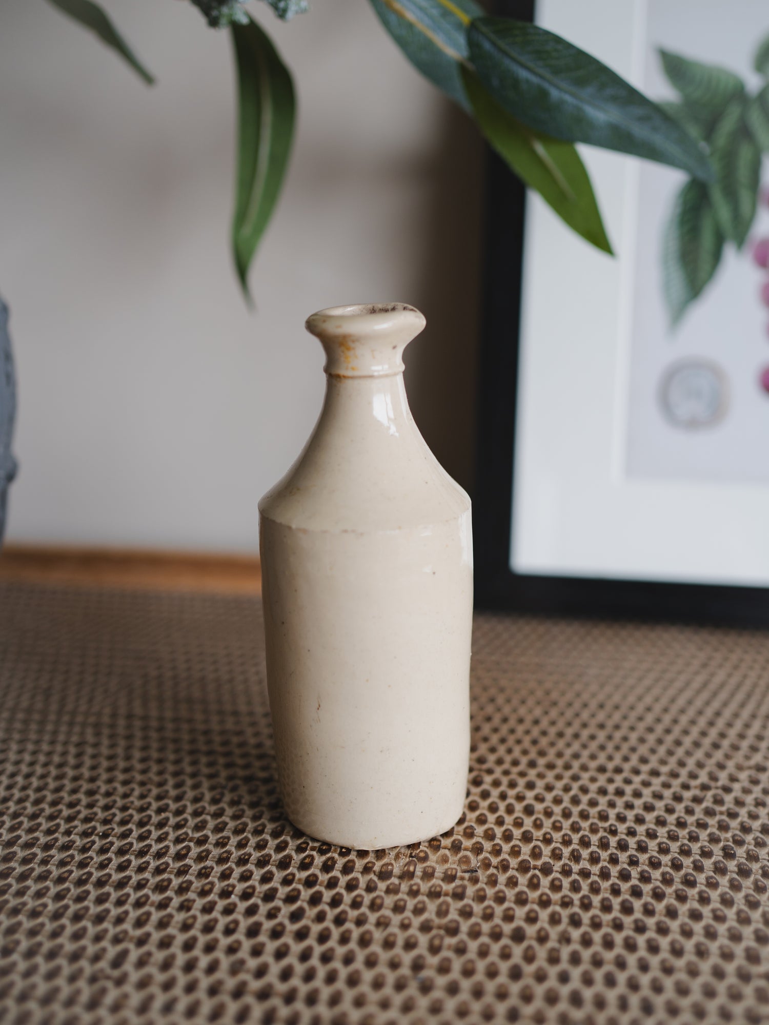 Vintage Tall Cream Ink Pourer Bottle - Style 2