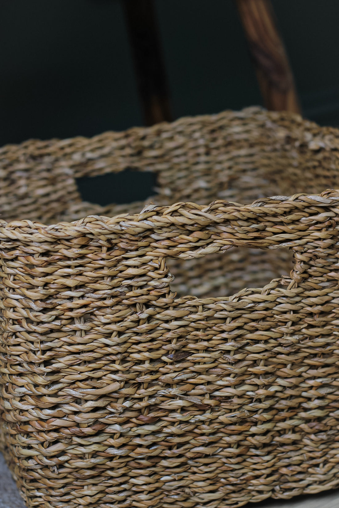 Square Braided Seagrass Storage Baskets