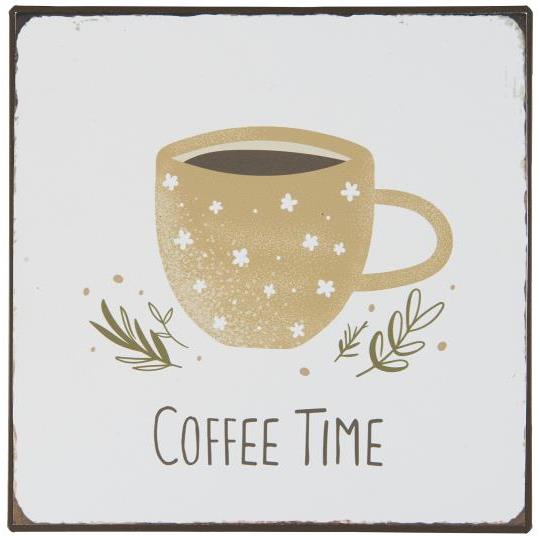 Coffee Time Metal Plaque