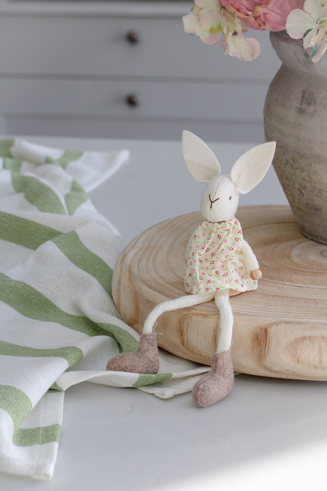 Spring Fabric Sitting Bunny