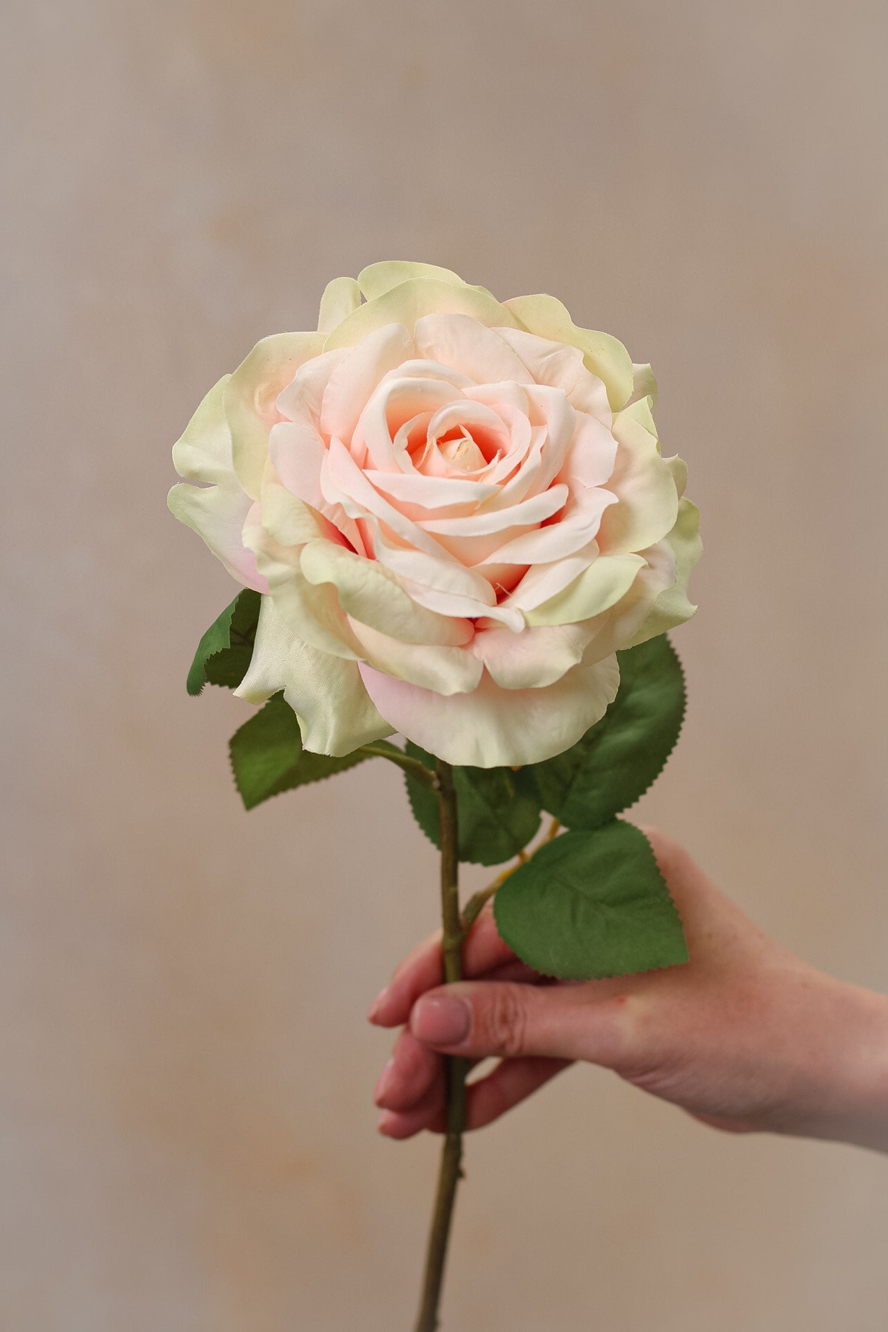 Faux Pink Dawn Rose Stem