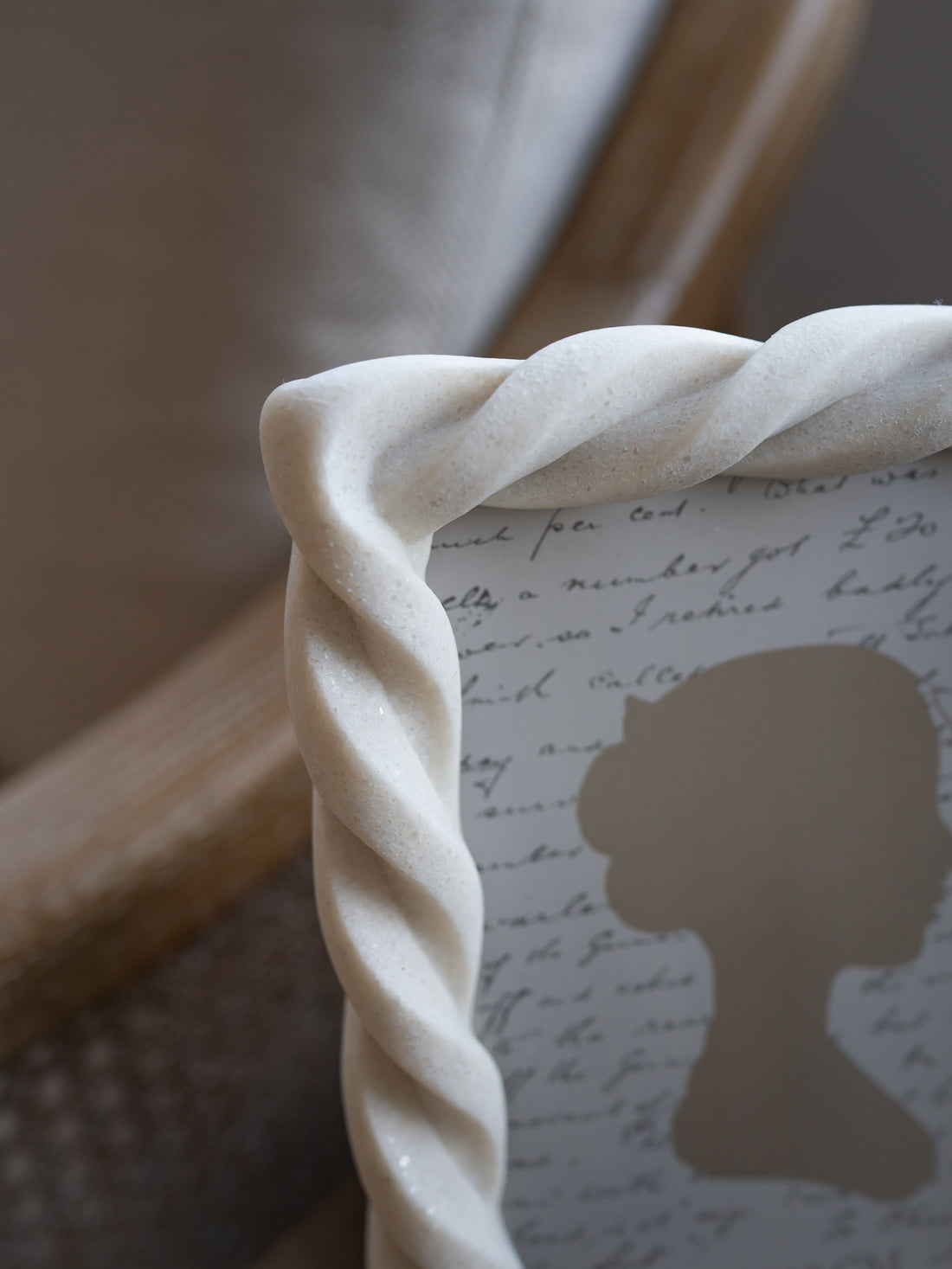 Faux Twisted White Marble Photo Frame