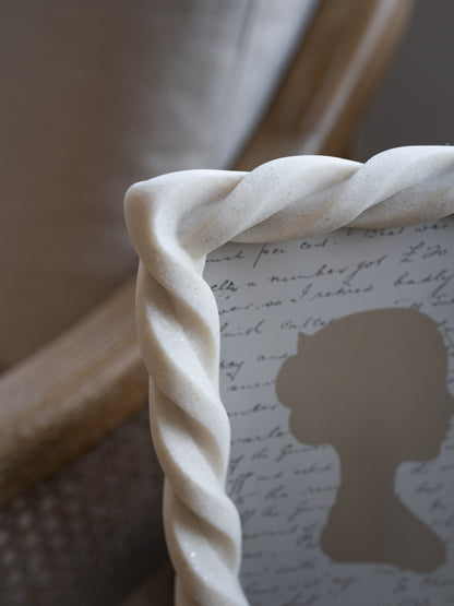 Faux Twisted White Marble Photo Frame