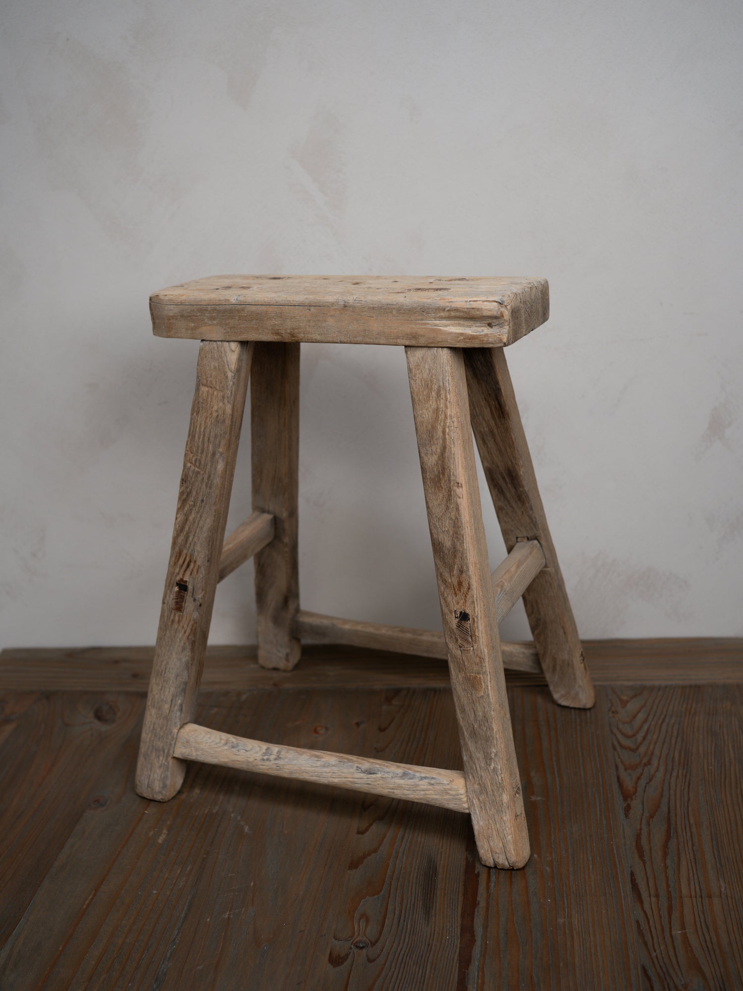 Tall Reclaimed Wooden Milking Stool - Style H