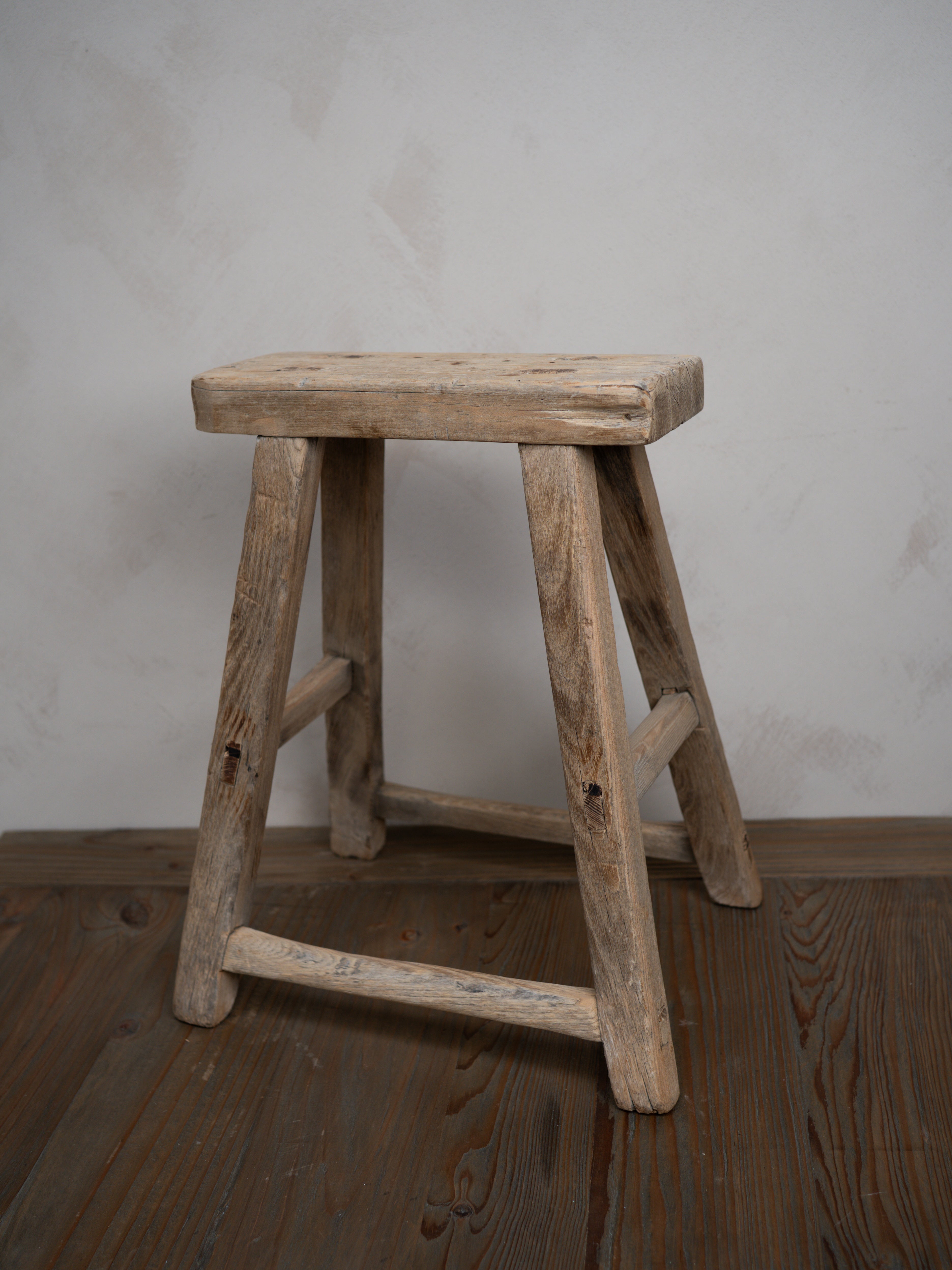 Tall Reclaimed Wooden Milking Stool - Style H