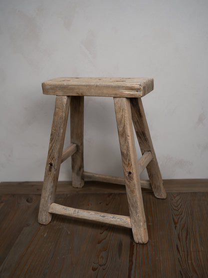 Tall Reclaimed Wooden Milking Stool - Style H