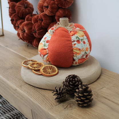 Fabric Floral Pumpkin