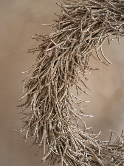 Golden Twig Wreath on Stand