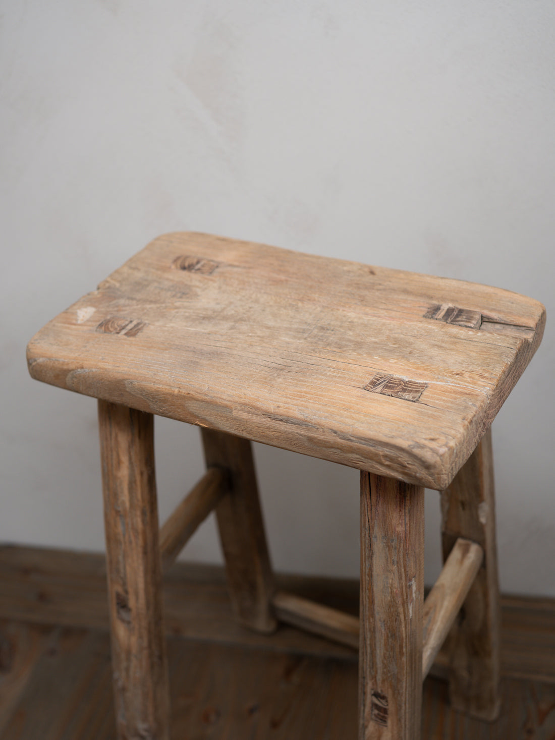 Tall Reclaimed Wooden Milking Stool - Style F