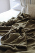 Olive Muslin Cotton Throw