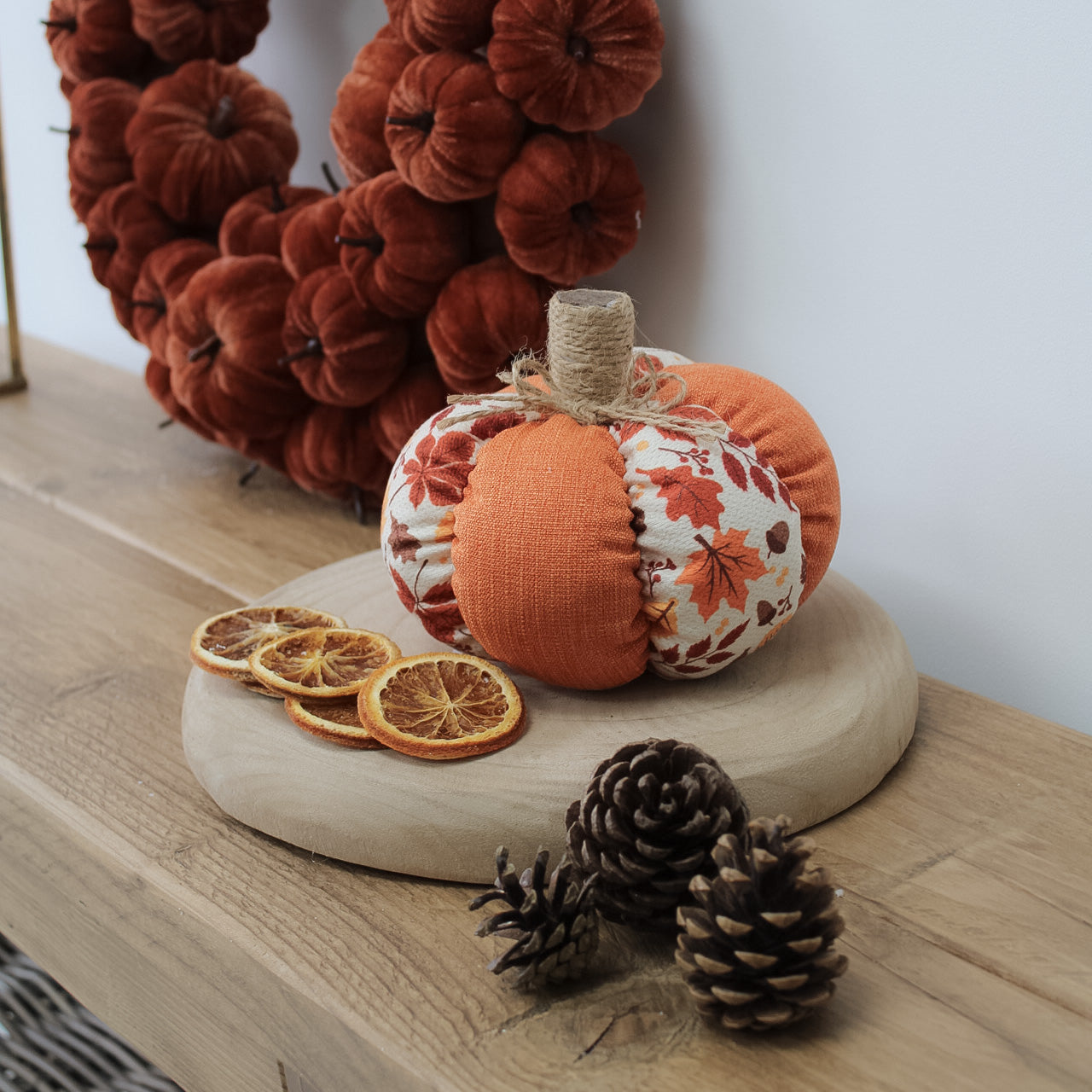 Fabric Floral Pumpkin
