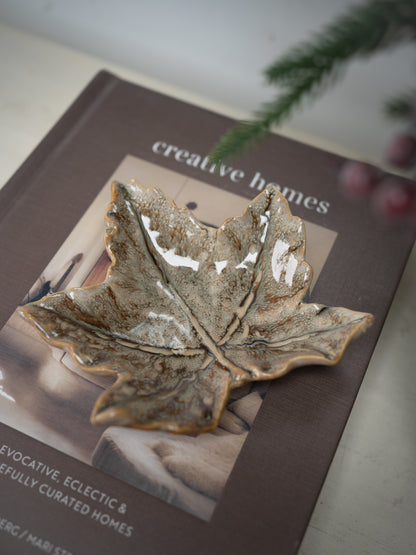Glazed Maple Leaf Decorative Plate