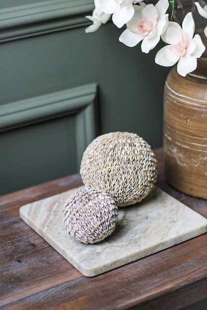 Natural Shell Ball Decorative Sculpture