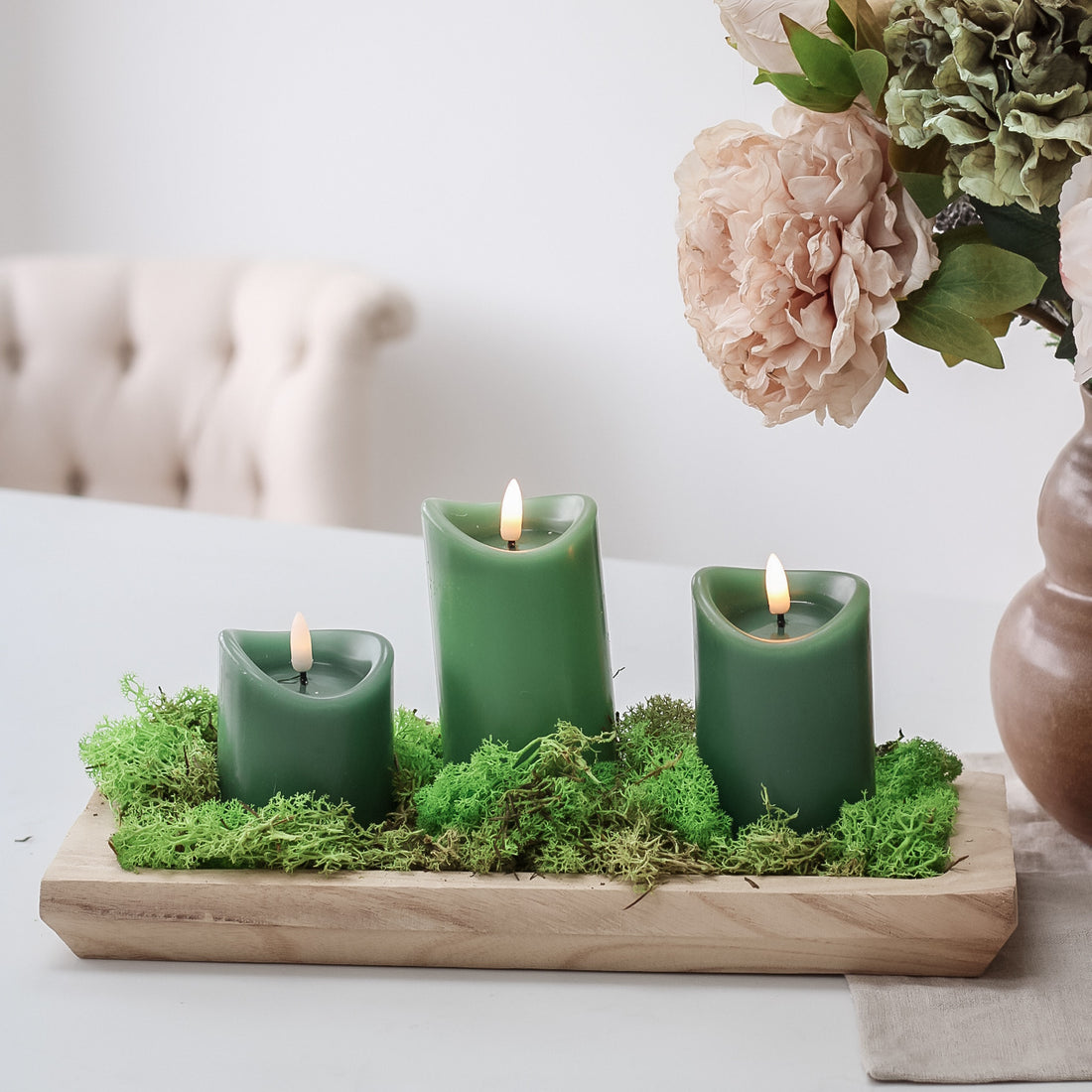 Olive Green LED Candle