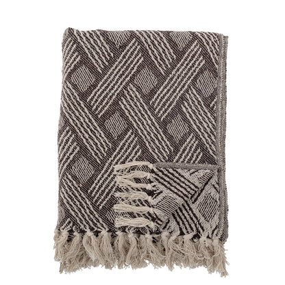 Grey Woven Patterned Throw