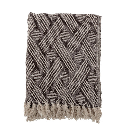 Grey Woven Patterned Throw