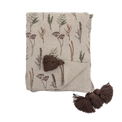 Pyle Floral Tasselled Throw