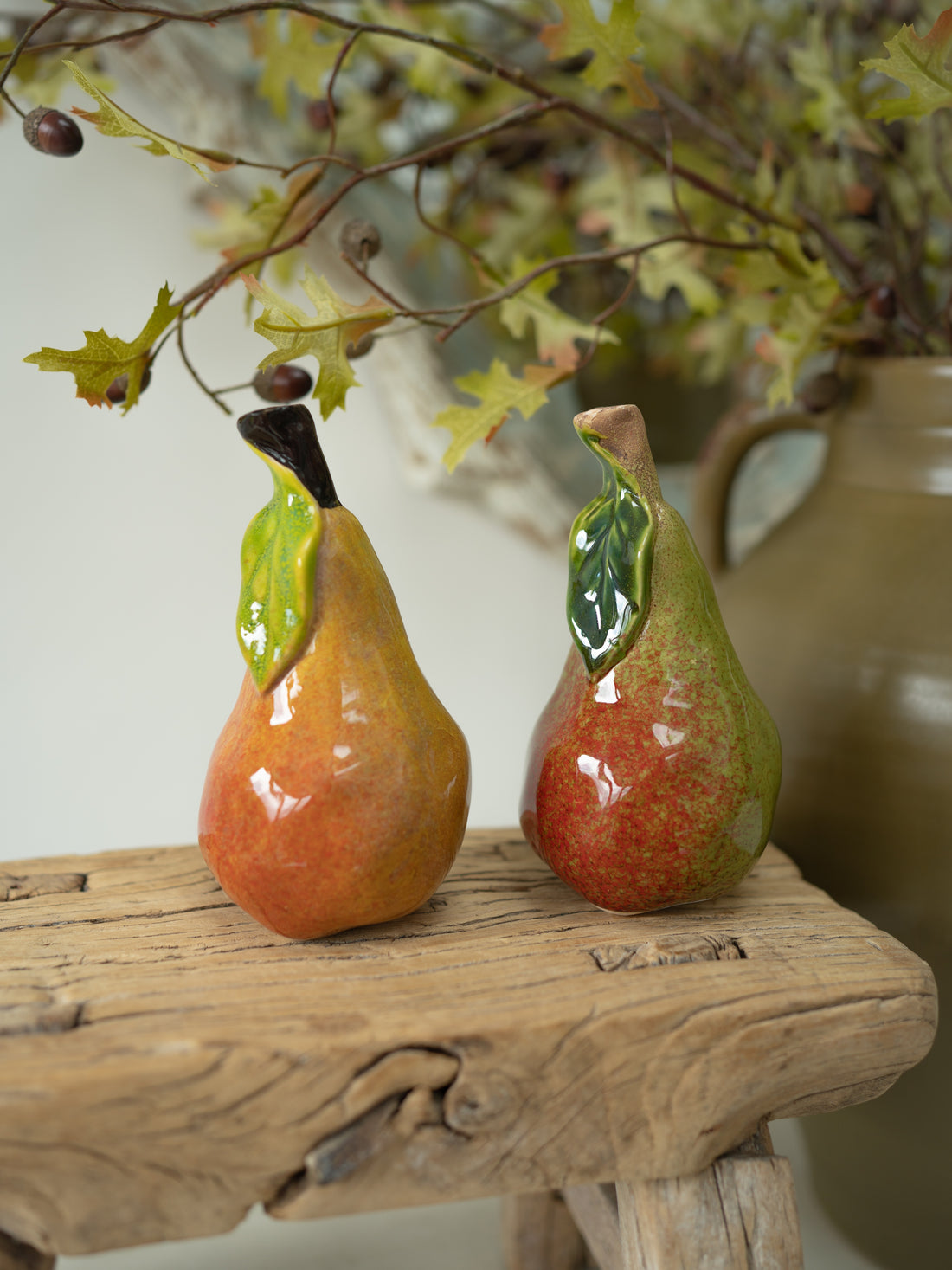 Pair of Ceramic Autumn Pears
