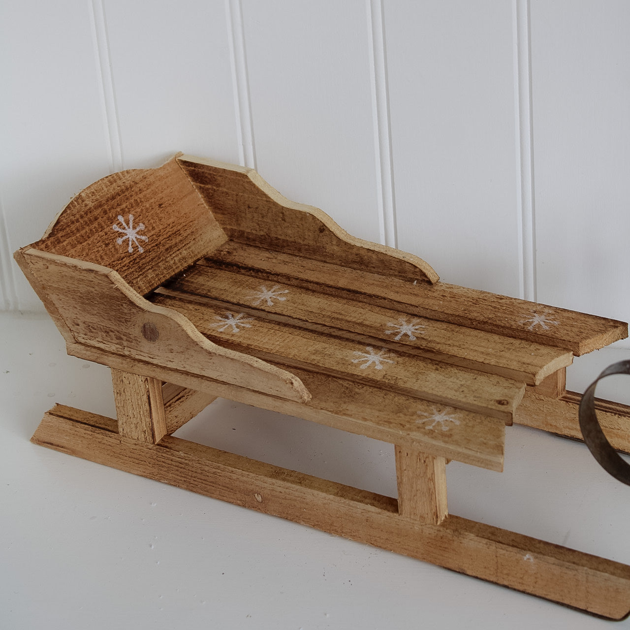Rustic Snowflake Sledge With Curly Runners