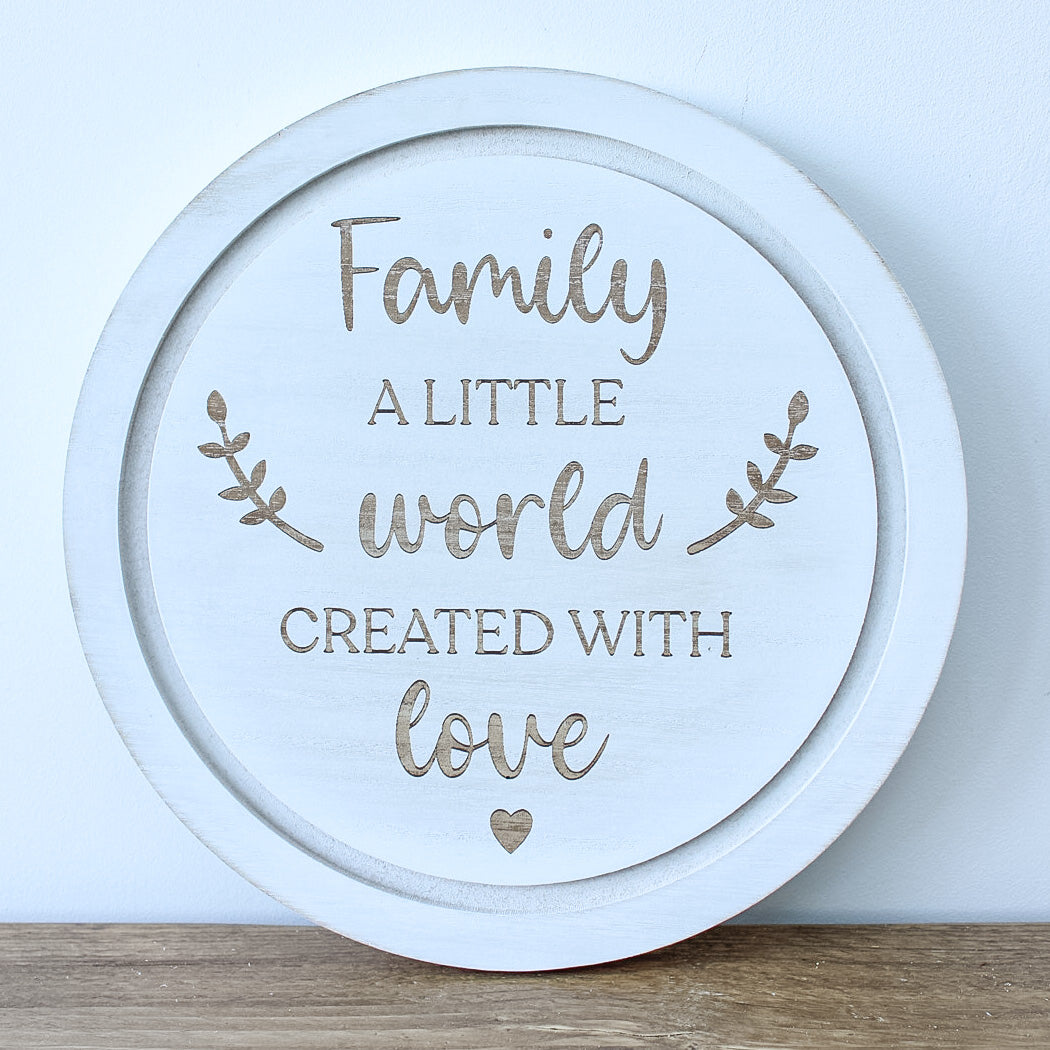 Family Chunky Round Wooden Sign
