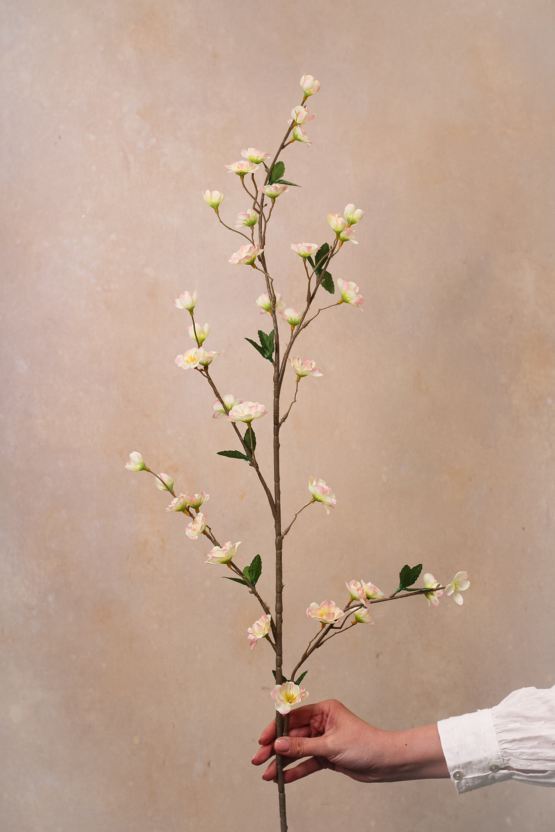Faux Pale Pink Apple Blossom Stem