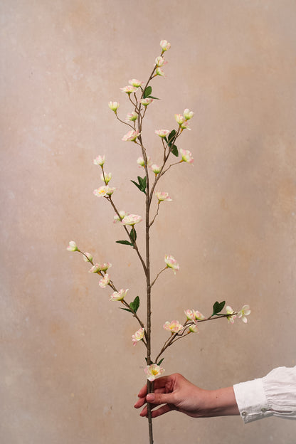 Faux Pale Pink Apple Blossom Stem