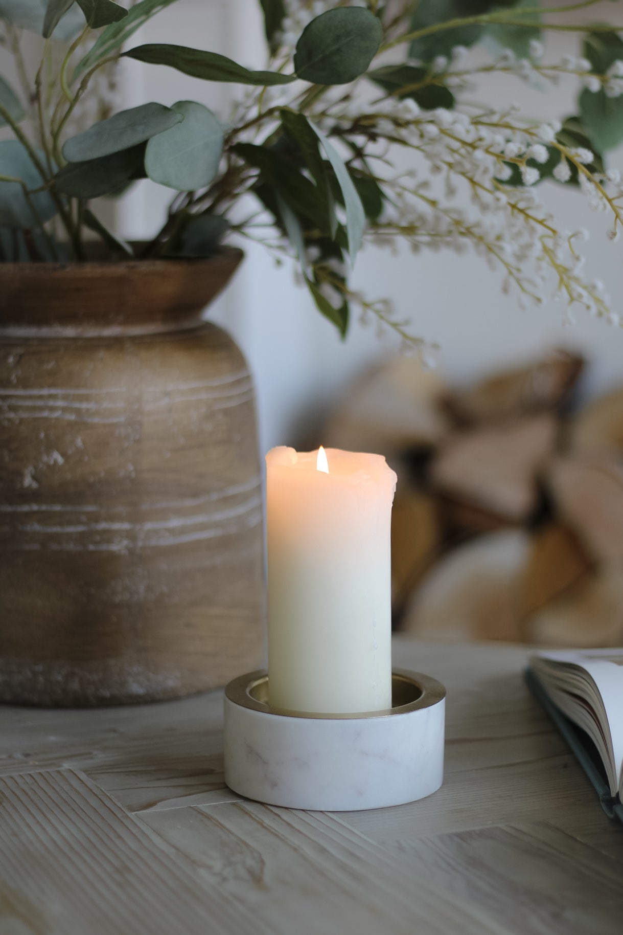 Marble and Gold Candle Holder