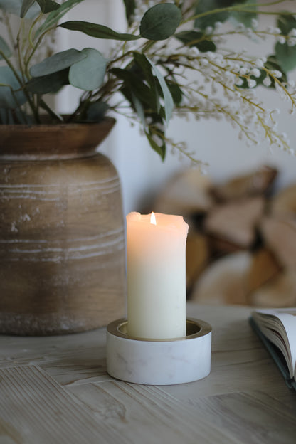Marble and Gold Candle Holder
