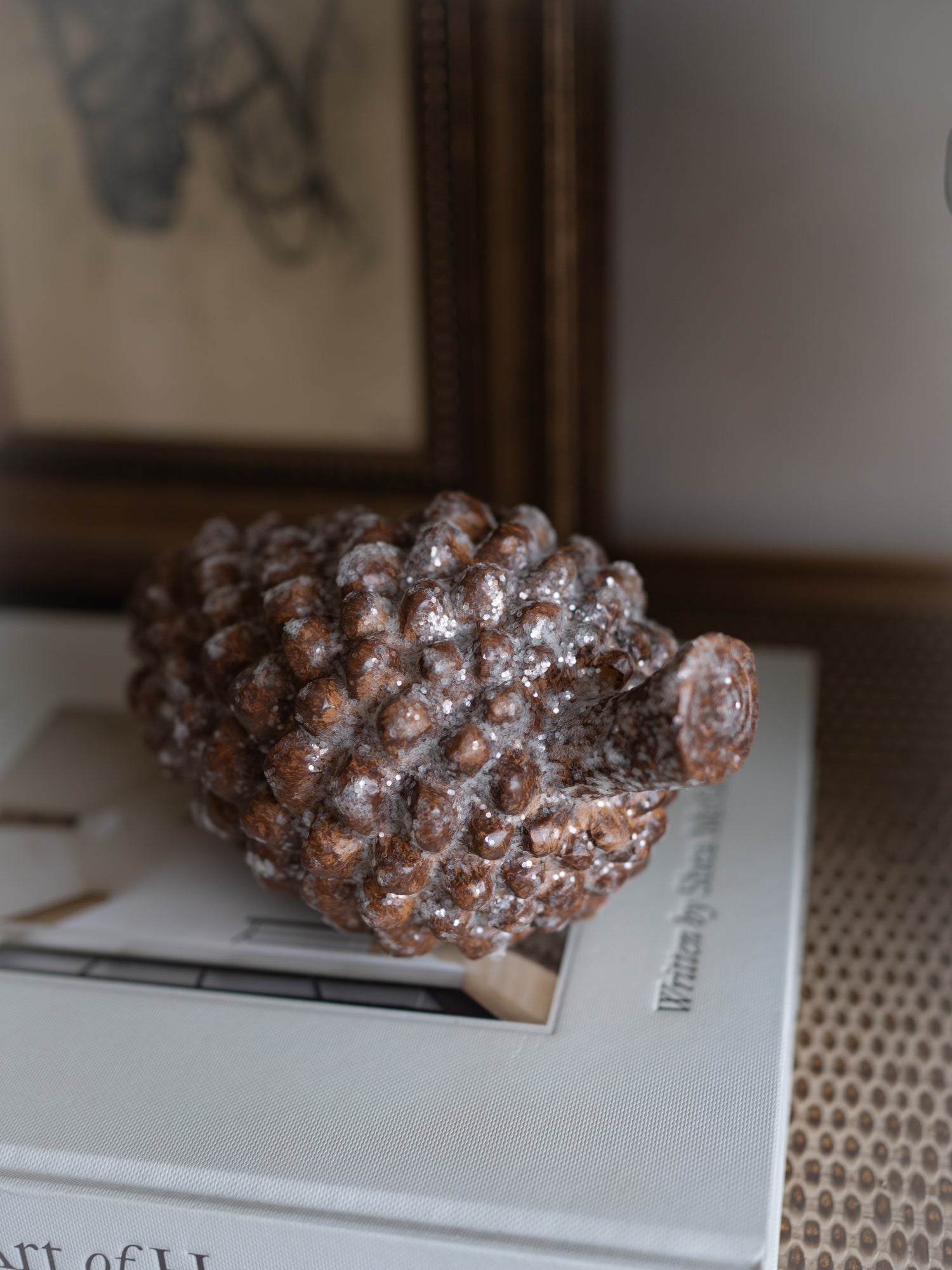 Glittered Pinecone Decoration