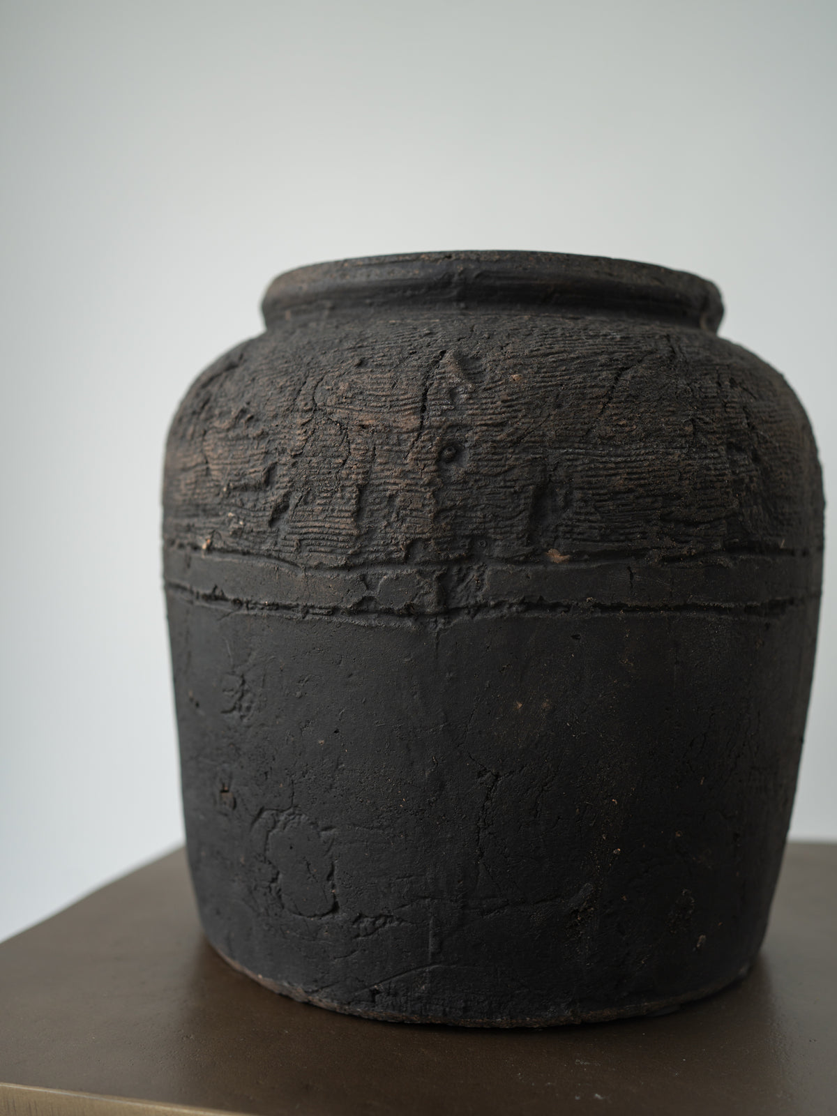Distressed Charcoal Vase