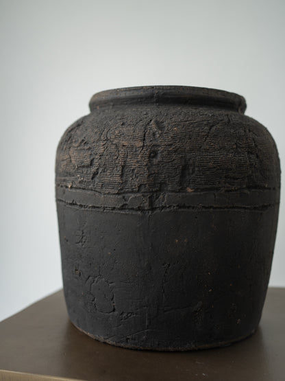 Distressed Charcoal Vase