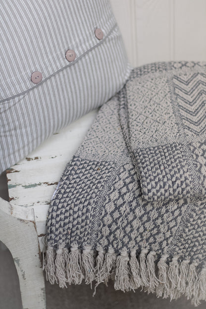Grey Patterned Throw