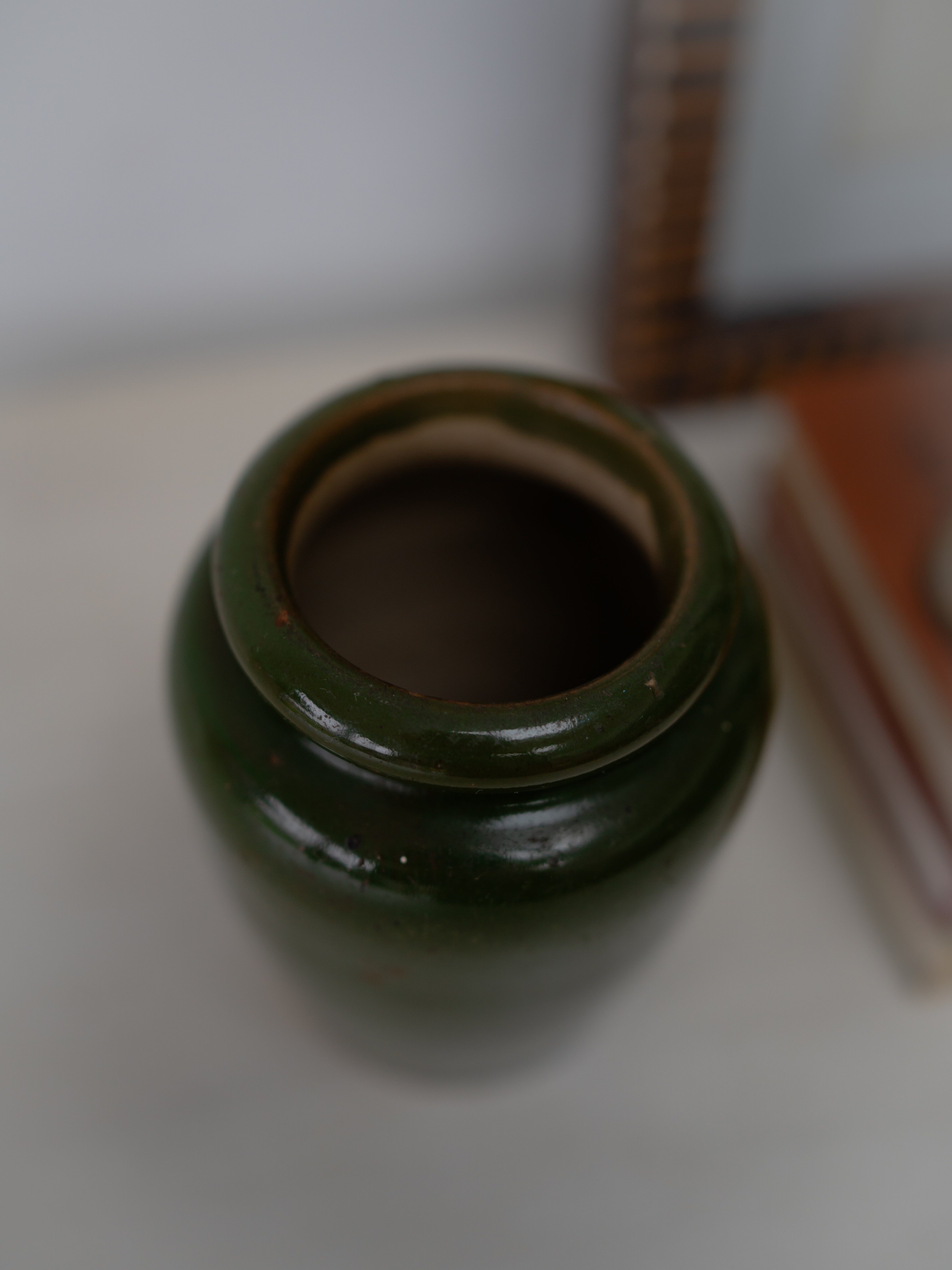 Vintage Small Green Pot