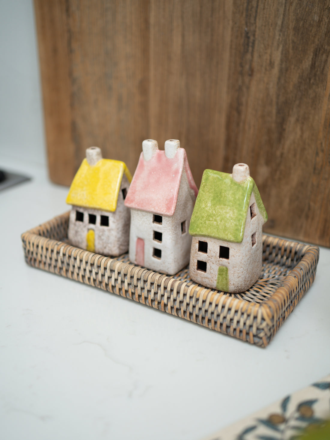 Stoneware Pastel Houses | Set of 3