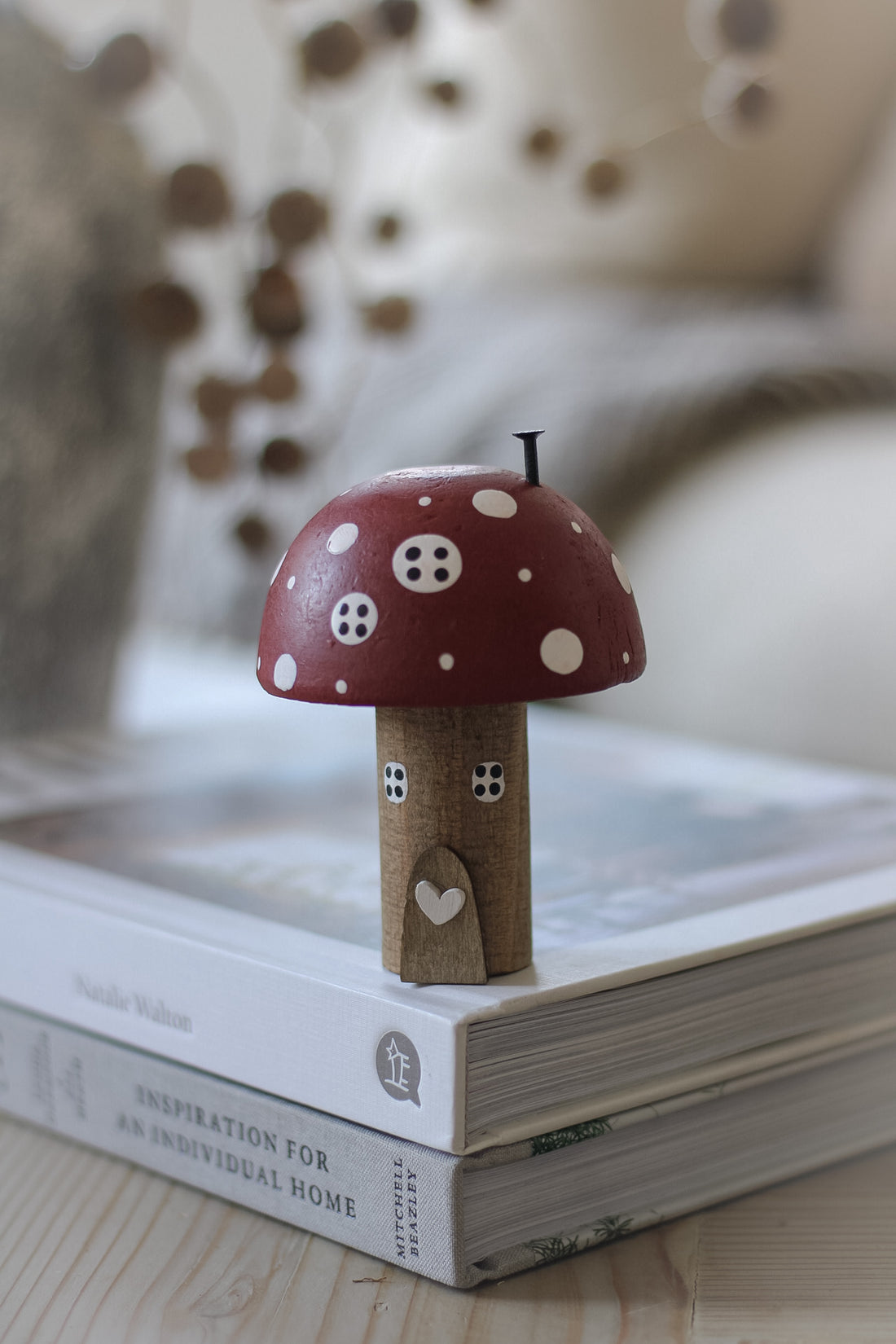 Maroon Wooden Mushroom House