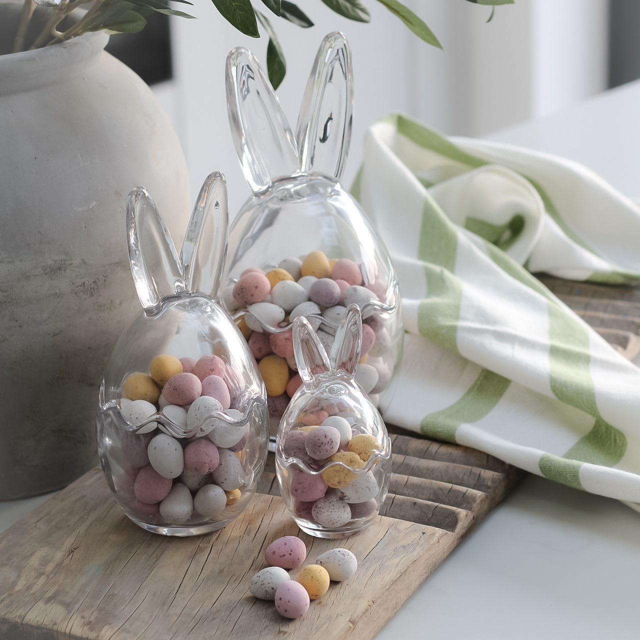 Glass Bunny Ears Jar