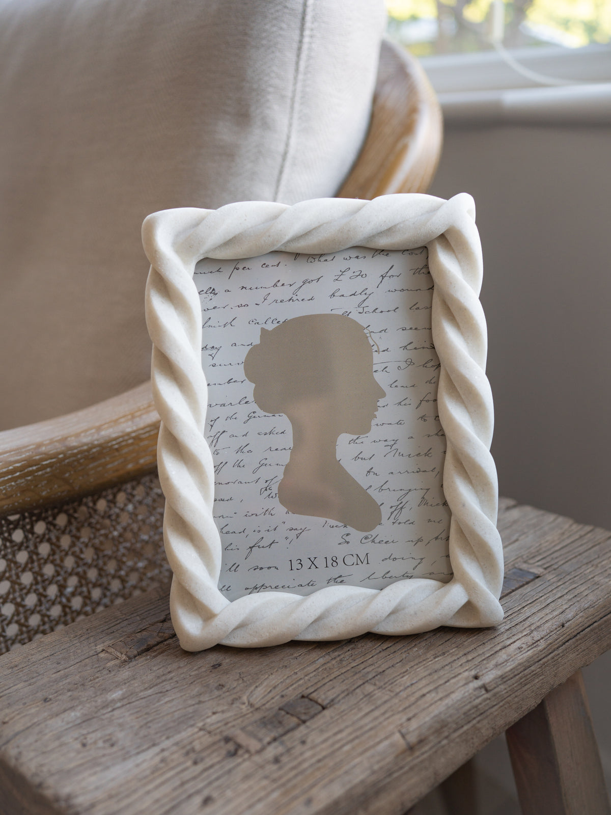 Faux Twisted White Marble Photo Frame