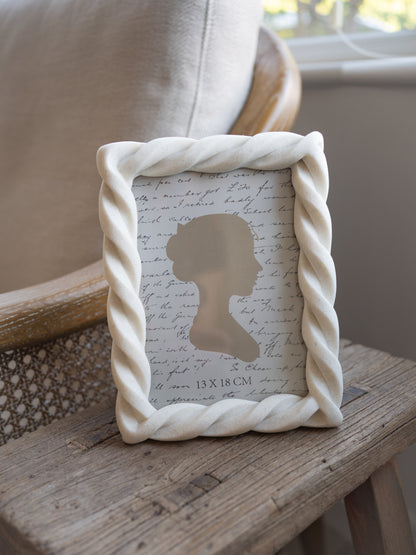 Faux Twisted White Marble Photo Frame