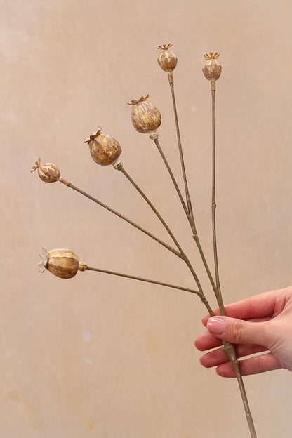 Faux Poppy Head Spray