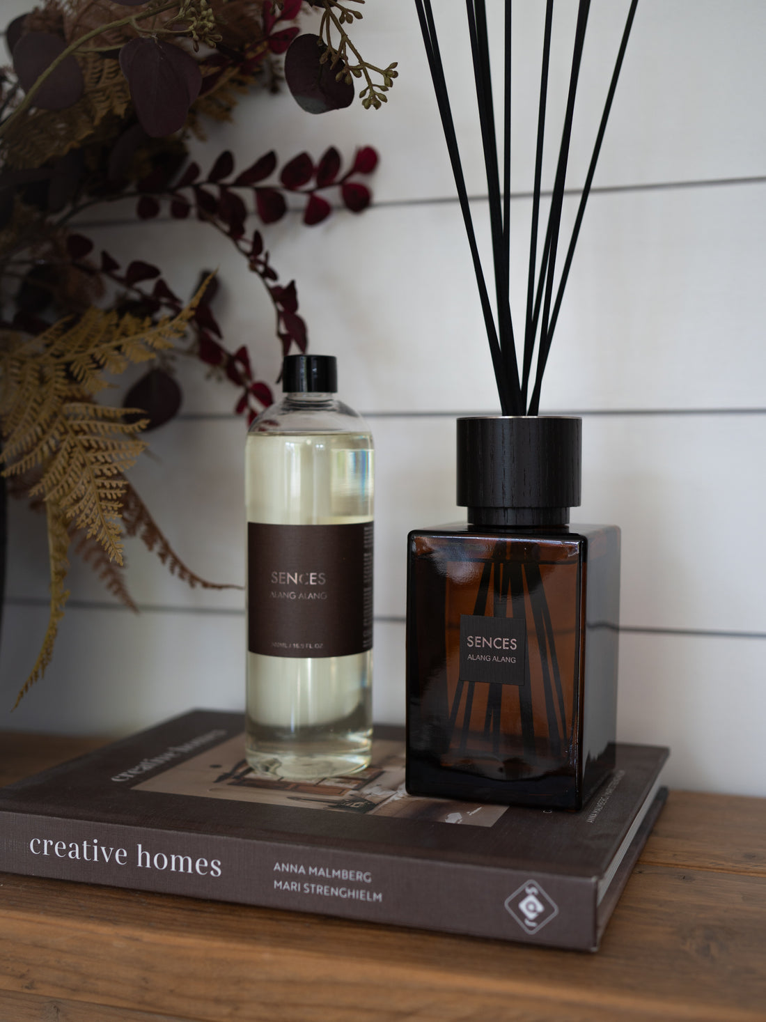 Large Amber Sences Reed Diffuser and Refill Bottle Bundle