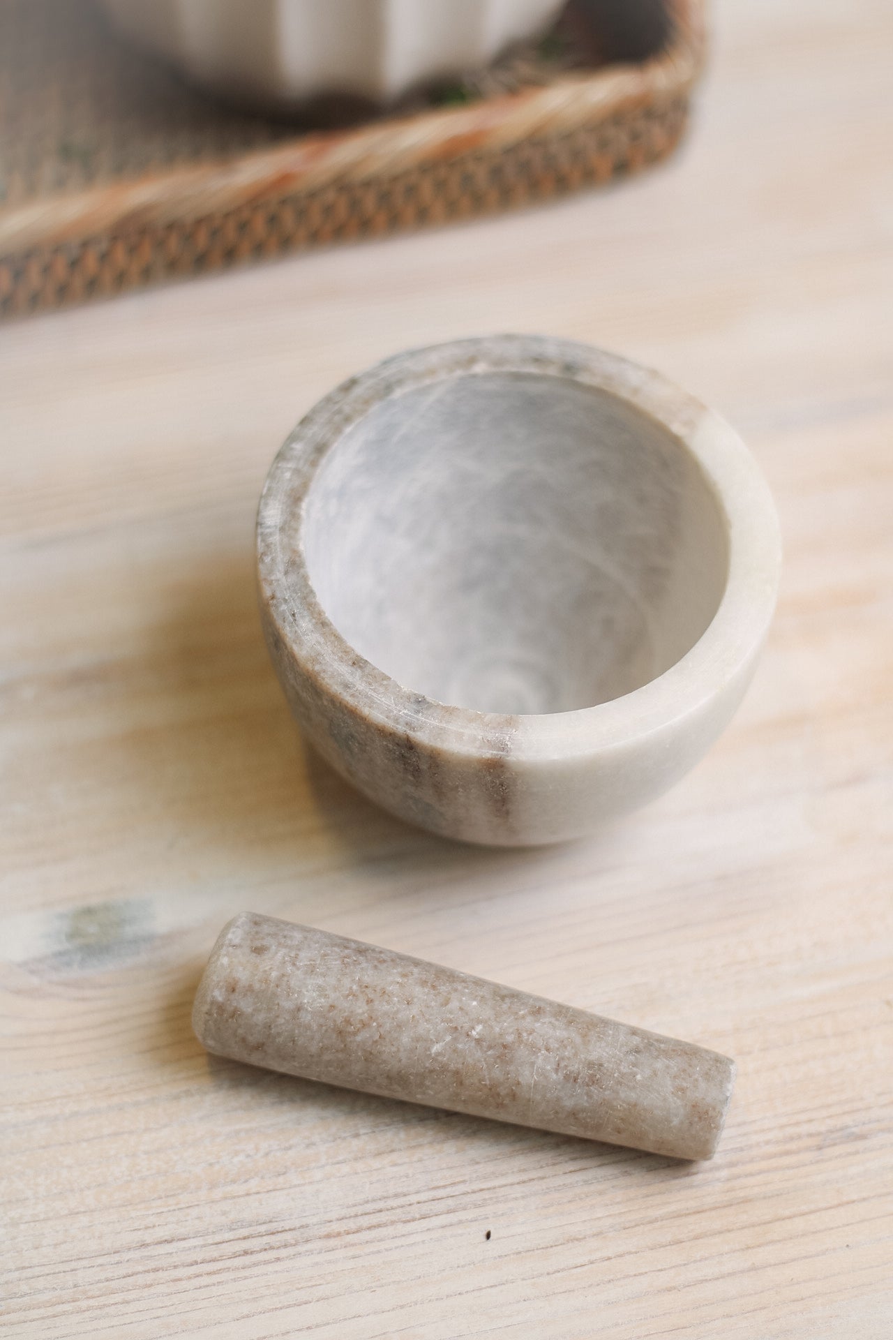 Natural Marble Pestle and Mortar