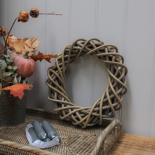 Grey Washed Woven Wreath