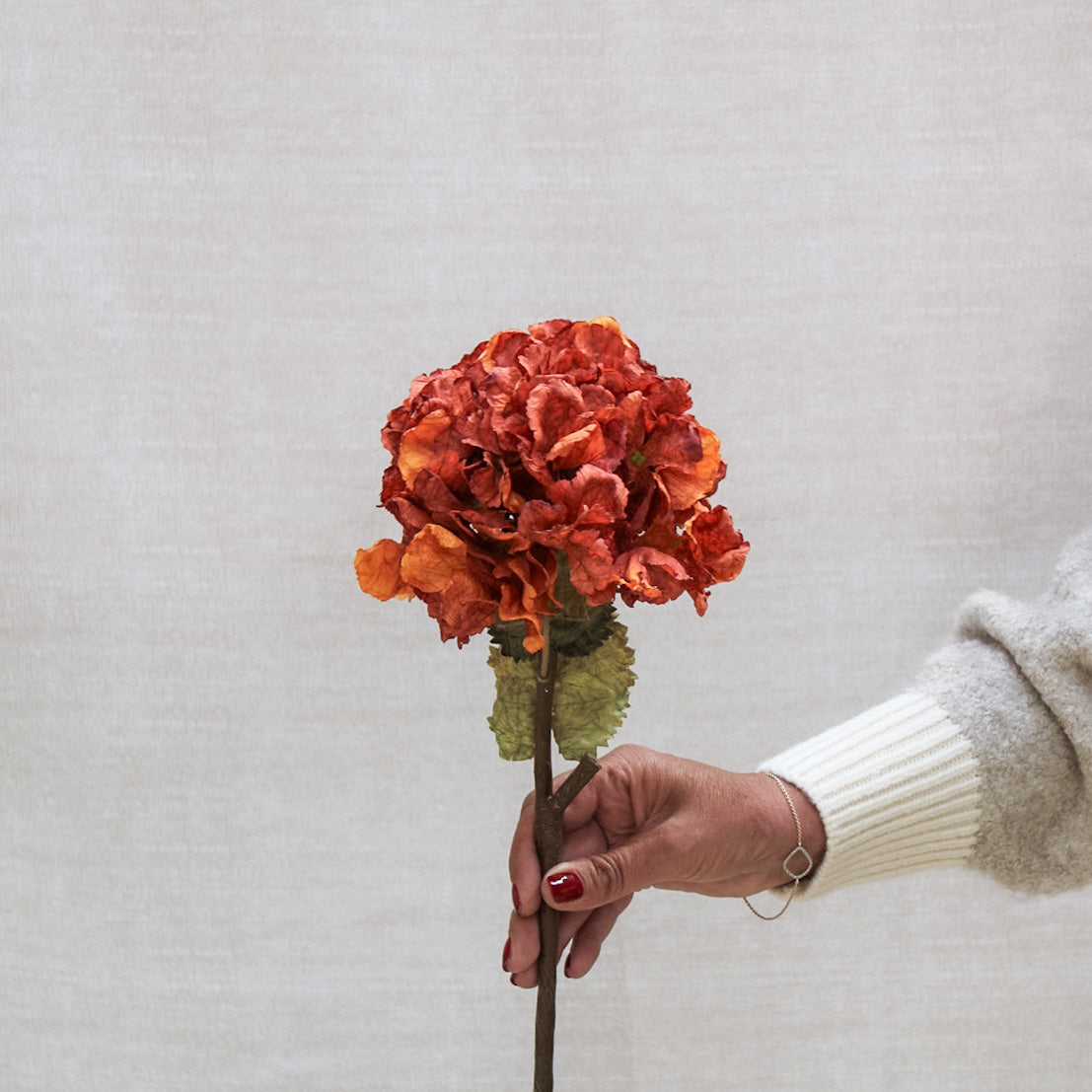 Burnt Sienna Dried Touch Ruffle Hydrangea | Bundle of 3
