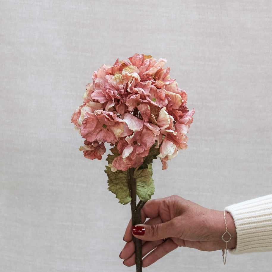 Dusty Pink Dried Touch Ruffle Hydrangea | Bundle of 3